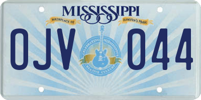 MS license plate OJV044