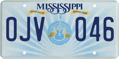 MS license plate OJV046