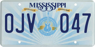 MS license plate OJV047