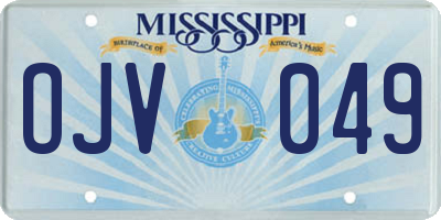 MS license plate OJV049