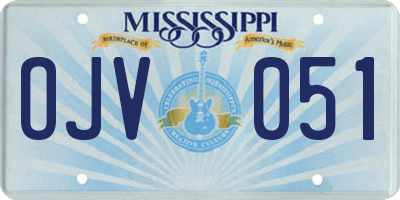 MS license plate OJV051
