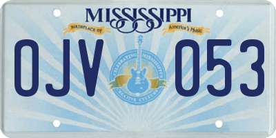 MS license plate OJV053