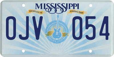 MS license plate OJV054