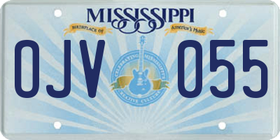 MS license plate OJV055