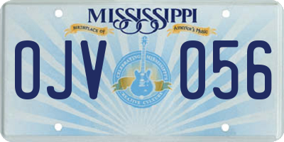 MS license plate OJV056