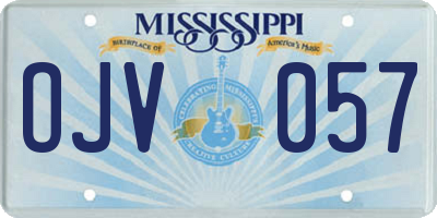 MS license plate OJV057