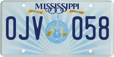 MS license plate OJV058