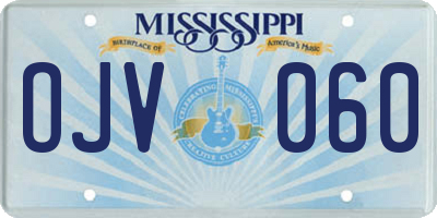 MS license plate OJV060