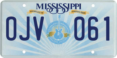 MS license plate OJV061