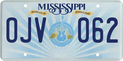 MS license plate OJV062