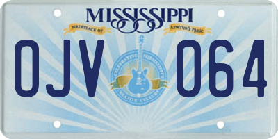 MS license plate OJV064