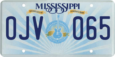 MS license plate OJV065