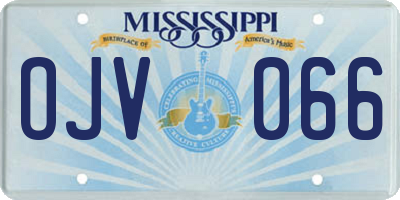 MS license plate OJV066
