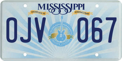 MS license plate OJV067