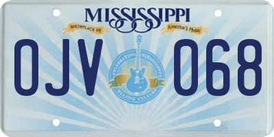 MS license plate OJV068