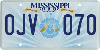 MS license plate OJV070