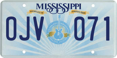MS license plate OJV071