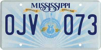 MS license plate OJV073