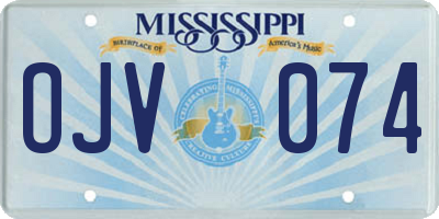 MS license plate OJV074
