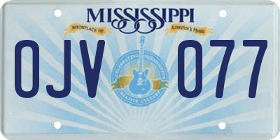 MS license plate OJV077