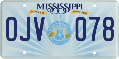 MS license plate OJV078
