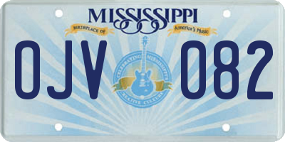 MS license plate OJV082