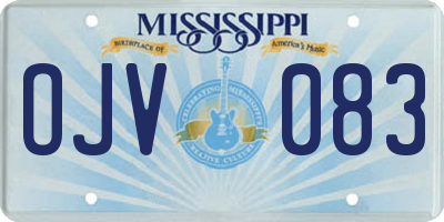 MS license plate OJV083