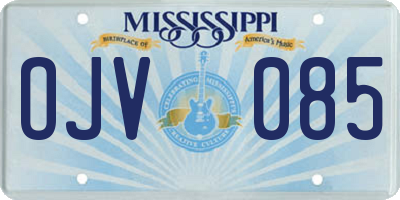 MS license plate OJV085
