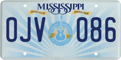 MS license plate OJV086