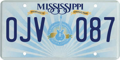 MS license plate OJV087