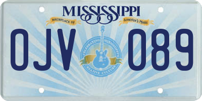 MS license plate OJV089