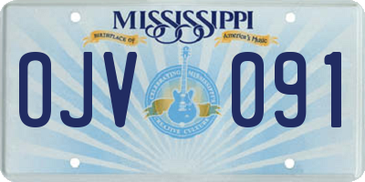 MS license plate OJV091
