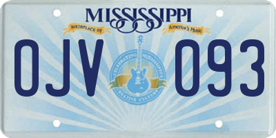 MS license plate OJV093