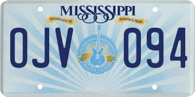MS license plate OJV094