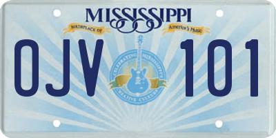 MS license plate OJV101