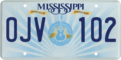 MS license plate OJV102