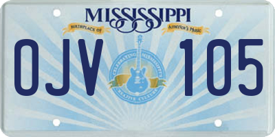 MS license plate OJV105