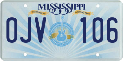 MS license plate OJV106