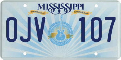 MS license plate OJV107