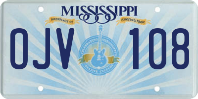 MS license plate OJV108