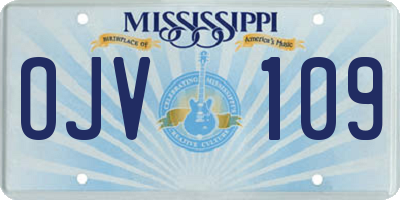 MS license plate OJV109