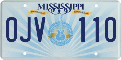 MS license plate OJV110