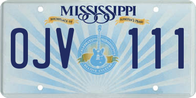 MS license plate OJV111