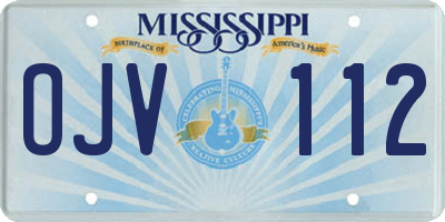 MS license plate OJV112