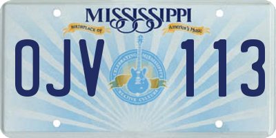 MS license plate OJV113