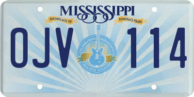 MS license plate OJV114