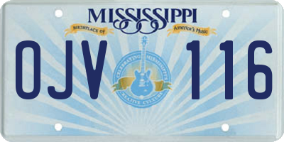 MS license plate OJV116