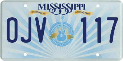 MS license plate OJV117