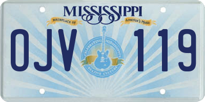MS license plate OJV119