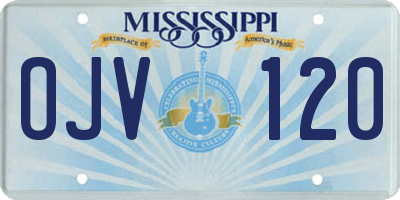 MS license plate OJV120
